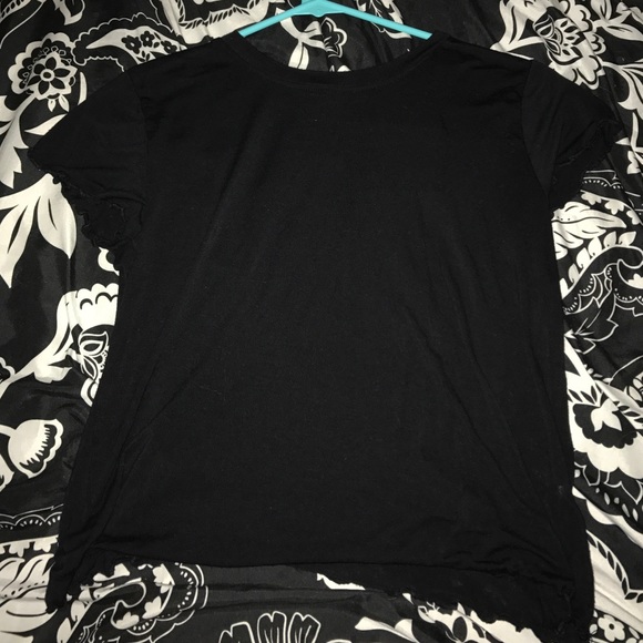 black shirt with lace back