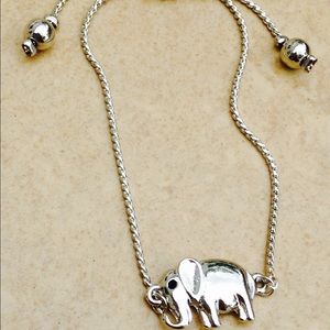 Silver Tone Adjustable Lucky Elephant Bolo