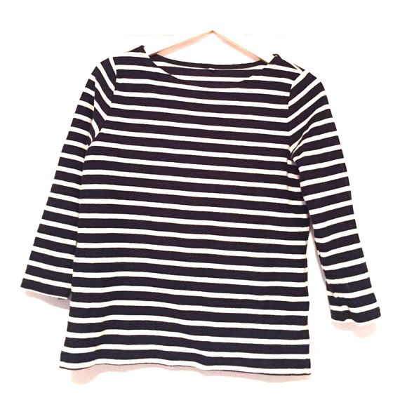 Muji French Terry Stripe Boatneck Top