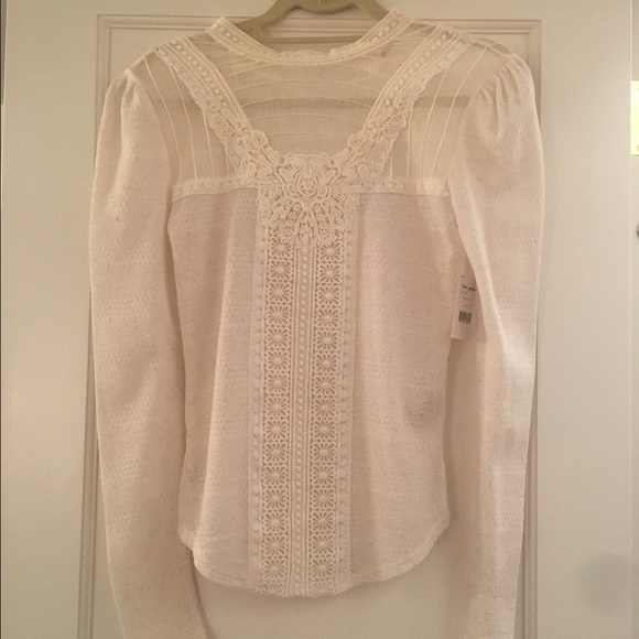 NWT Free People Lace mock neck top