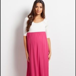 Pink Blush Magenta Chiffon Maternity Dress