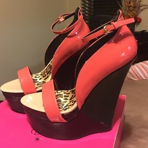 Pink/black heels