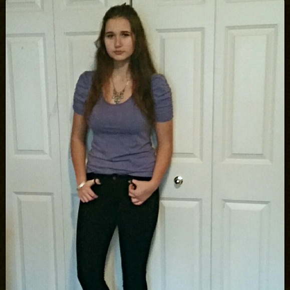 Ruffle Sleeve Purple Tee