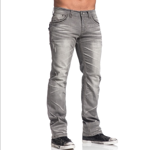New Affliction Ace Fleur Norwalk Gray Denim Jeans - Picture 2 of 4