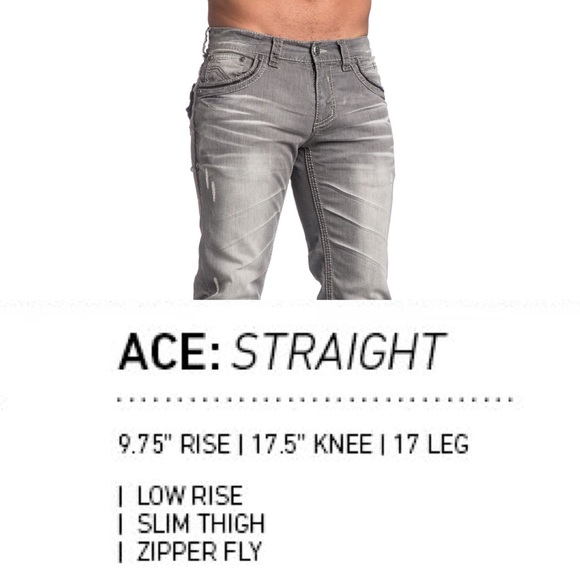 New Affliction Ace Fleur Norwalk Gray Denim Jeans - Picture 4 of 4
