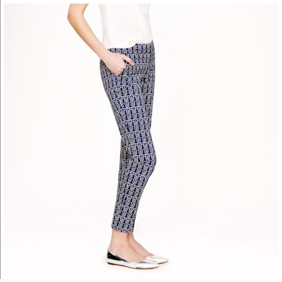 J. Crew Pants - J.Crew Cafe Capri Rope Print Nautical Navy Pant