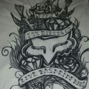 FOX white and black top