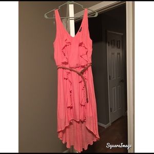 Lily Rose Tiered Dress with brown belt