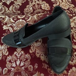 Black Faux Leather Loafers