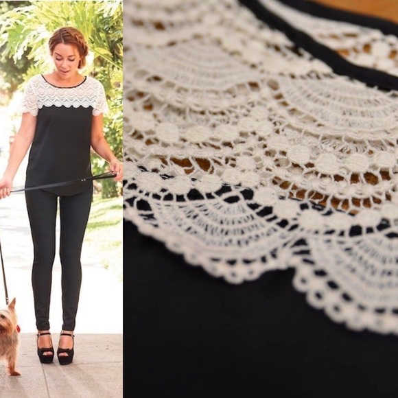 ⭐️CLEARANCE⭐️Crochet and Silk Top