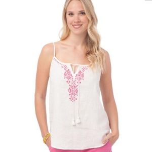 Southern Tide Tops - NWT Southern Tide Linen embroidered tank Southern Tide Tops - NWT Southern Tide Linen embroidered tank