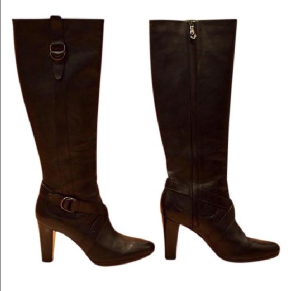 Cole Haan Shoes - Cole Haan "Courtney Air" black tall leather boots