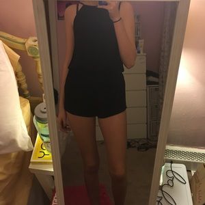 High neck Black Romper