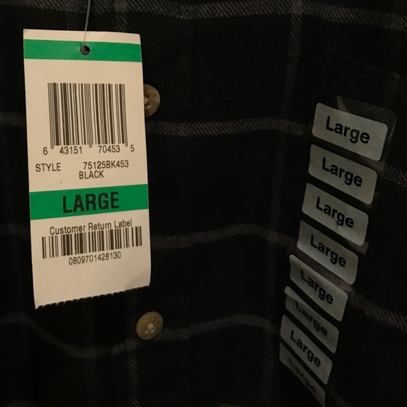 Mens Large Black Plaid Button-down by John Ashford - Picture 2 of 4