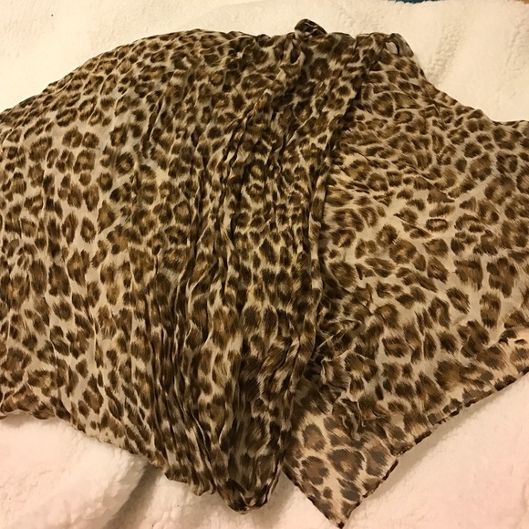 Sheer Animal Print Scarf