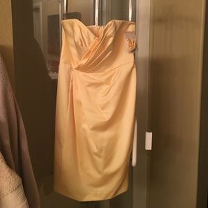 Strapless Satin dress with sweetheart neckline