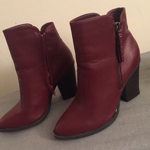 Burgundy booties