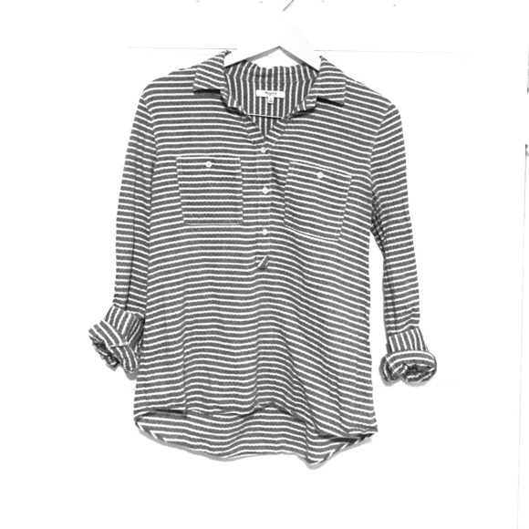 Madewell Herringbone Stripe Relaxed Pullover