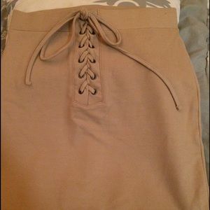Lace up nude skirt