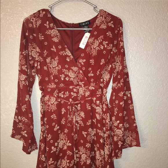 orange paisley wrap dress