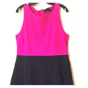 Cynthia Rowley Navy and Magenta Color Block dress
