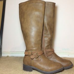 Brown Almost knee-high boots