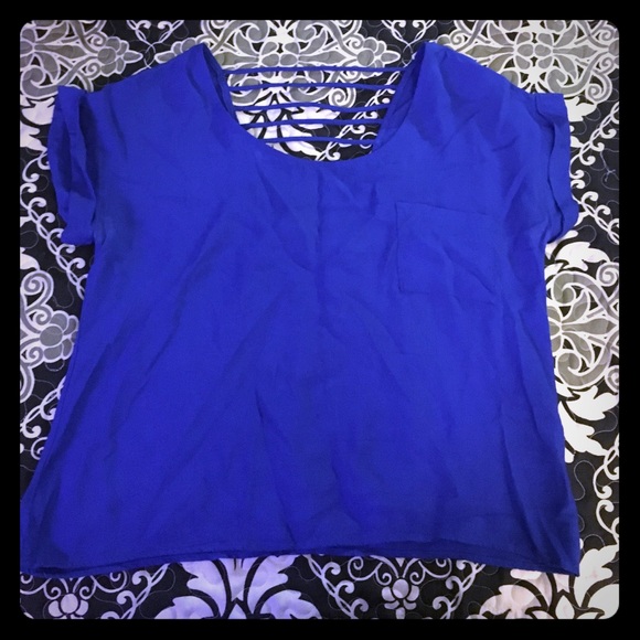 Blue crop blouse