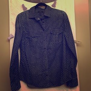 J. Crew Star Print Button Down Jean Shirt