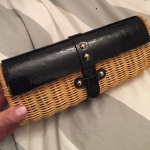 Wicker and Patten Leather J Crew Clutch
