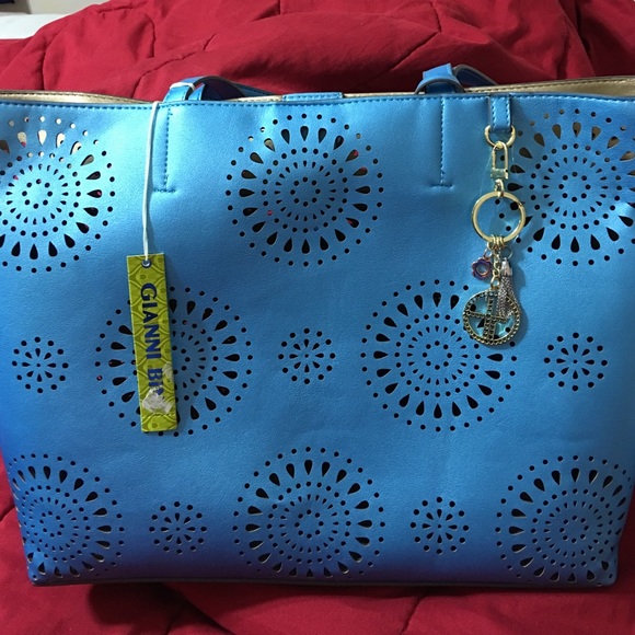 Metallic Baby Blue Gianni Bini Tote
