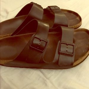 Black Leather Strap Birkenstocks