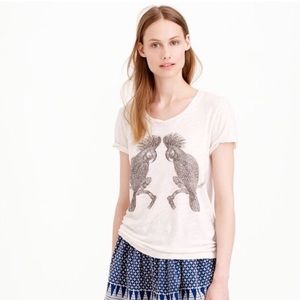 J.Crew Drapey studded parrot T-shirt