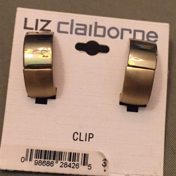 Liz Claiborne Gold Hoop CLIP ON earrings