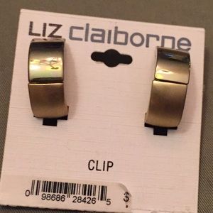 Liz Claiborne Gold Hoop CLIP ON earrings
