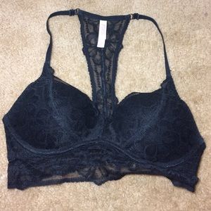 A black pink Victoria's Secret bralet