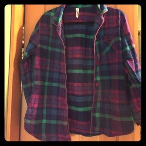 Plaid flannel night shirt