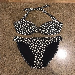 Aerie white polka dot bandeau