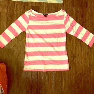 Pink and white striped tshirt