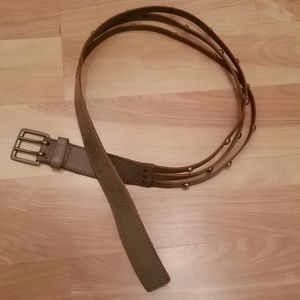 GAP taupe/olive studde leather belt Small