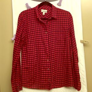 Red And Blue Plaid J. Crew Button Down Shirt