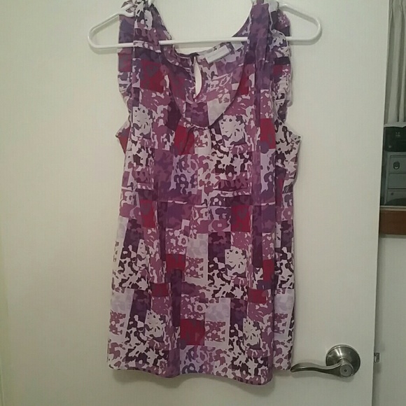 Purple blouse.