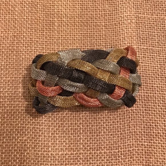 Metal braided cuff bracelet