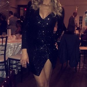 Black Sequins Dress