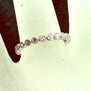 Diamond half-eternity wedding band