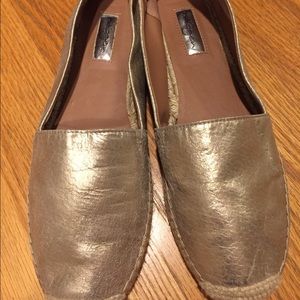 Halogen Gold Leather Flats, size 10