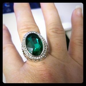 925 Silver Emerald Ring