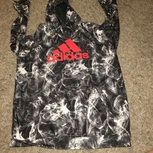 Black and white smoke graphic asides hoodie