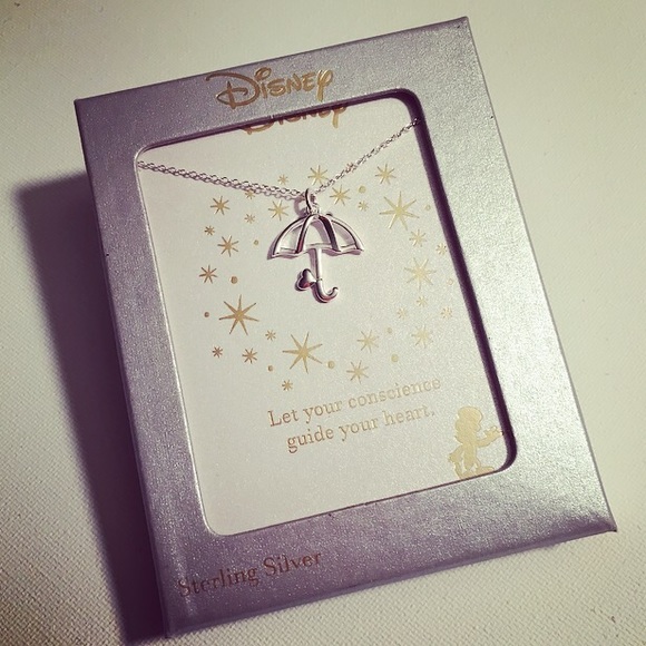 NEW Disney Theme Sterling Silver Umbrella Necklace - Picture 2 of 6