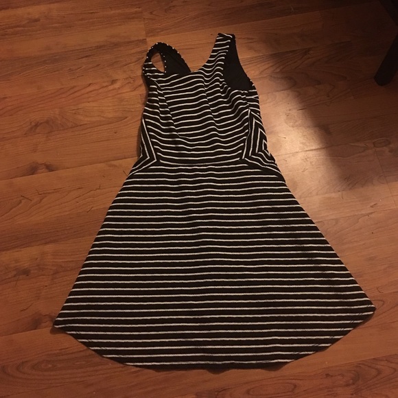 Black and white striped dress