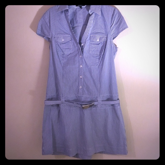 Express Pinstripe Shirt Dress